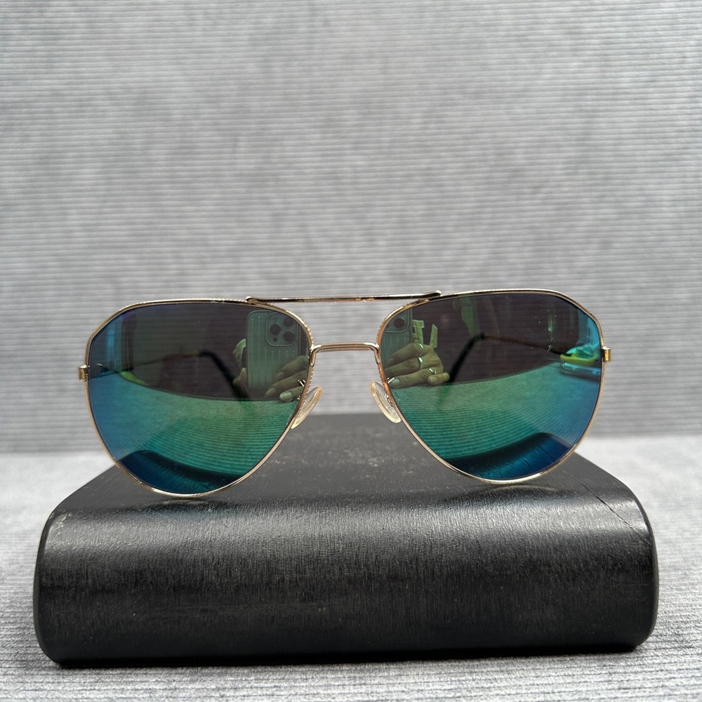 Marc Jacobs Gold Aviator Y2K Sunglasses Blue Green Mirror Lens 050561-907 Italy